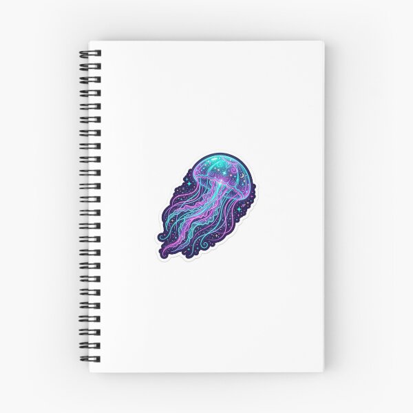 Item preview, Cosmic Bioluminescent Jellyfish - Neon Galaxy Aesthetic Sticker designed and sold by Design Lab Studio.