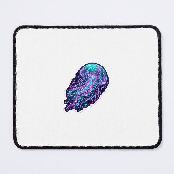 Item preview, Cosmic Bioluminescent Jellyfish - Neon Galaxy Aesthetic Sticker designed and sold by Design Lab Studio.