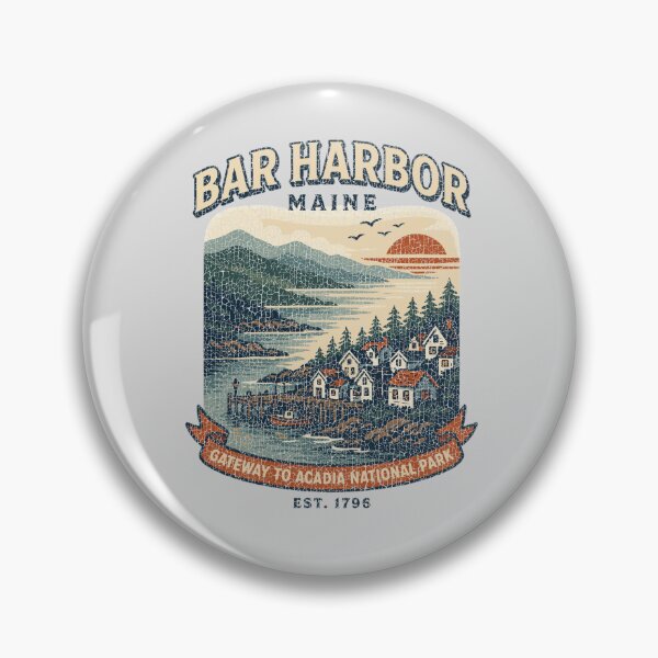 Item preview, Bar Harbor Maine Vintage Coastal Travel Poster | Gateway to Acadia National Park designed and sold by paulo silveira.