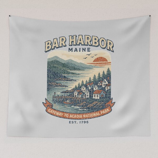 Item preview, Bar Harbor Maine Vintage Coastal Travel Poster | Gateway to Acadia National Park designed and sold by paulo silveira.