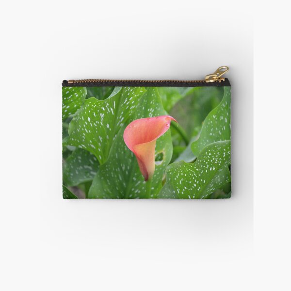 Item preview, Pink Calla Lily with Spotted Green Leaves designed and sold by MiraNadaPrints.