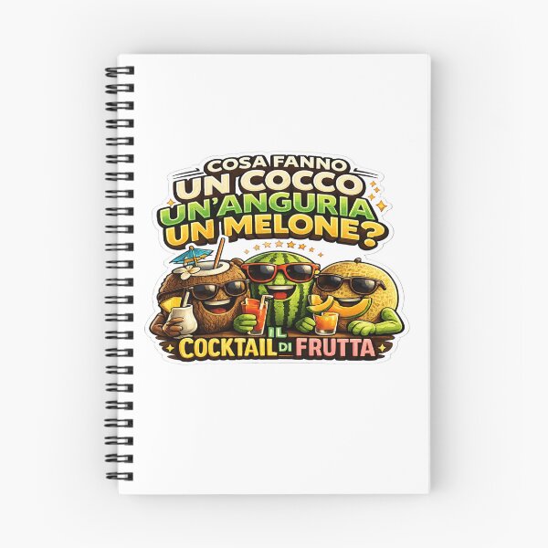 Item preview, Il Cocktail di Frutta – Divertente Battuta Italiana con Cocco, Anguria e Melone designed and sold by RipantinaFantasy .