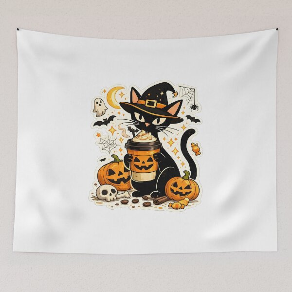 Item preview, Witch Cat Pumpkin Spice Latte – Spooky Halloween Black Cat Coffee Lover Gift designed and sold by Artycom.