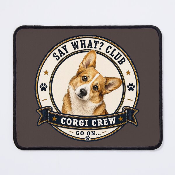 Item preview, Say What? Club - Corgi Crew - Go On.../Funny Corgi Dog Badge Logo designed and sold by Halejo68.