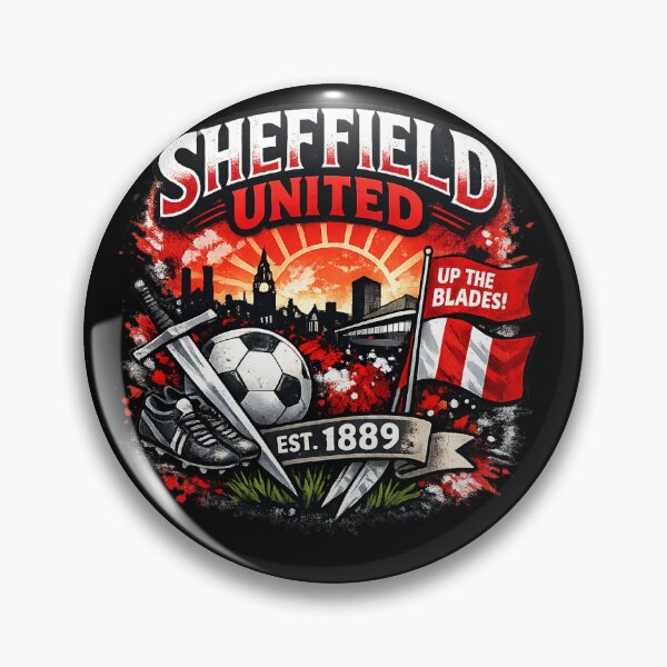 Item preview, Sheffield United Vintage Football Fan Art | Up the Blades Heritage Supporter Design Est. 1889 designed and sold by GarnerSupplyCo.
