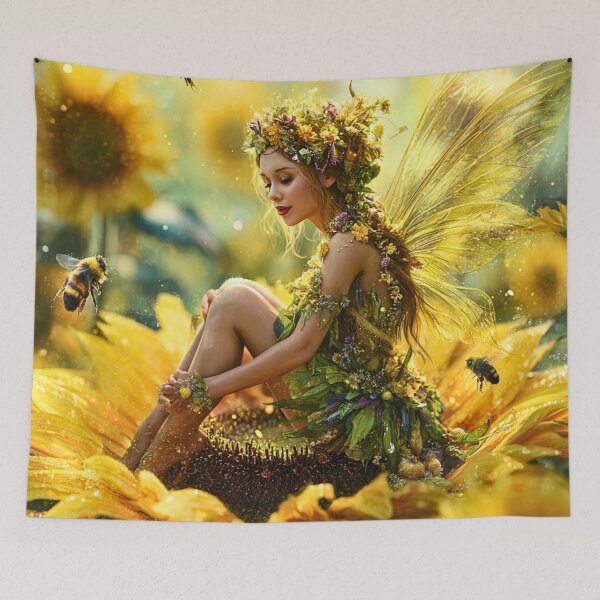 Item preview, Sunflower Fairy and Bumblebee Bliss designed and sold by Storybook Botanica.