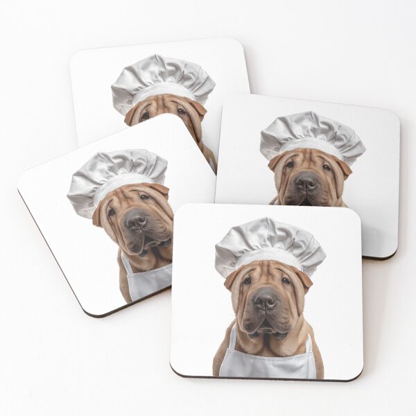 Item preview, Funny Chinese Shar-Pei Dog Chef Realistic Animal Cooking Humor Art designed and sold by LazyOwlStore.
