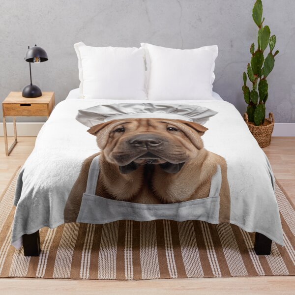 Item preview, Funny Chinese Shar-Pei Dog Chef Realistic Animal Cooking Humor Art designed and sold by LazyOwlStore.