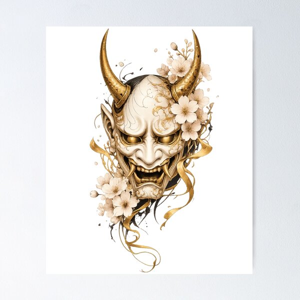 Artikelvorschau, Hannya-Maske aus Elfenbein und Gold entworfen und verkauft von ichiyori.
