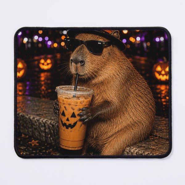 Item preview, Funny Halloween Capybara Coffee Pumpkin Spooky Animal Fall designed and sold by Artbyrome.