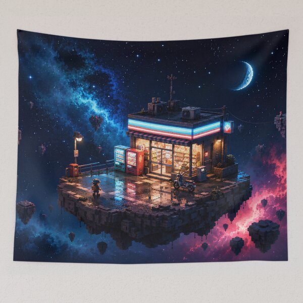 Item preview, Late Night Space Mart on an Asteroid designed and sold by pixelpopplanet.
