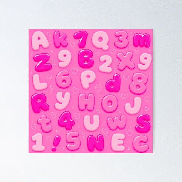 Item preview, Pink Alphabet & Numbers Pattern – Cute Kawaii ABC Seamless Design designed and sold by IMuDesigner.