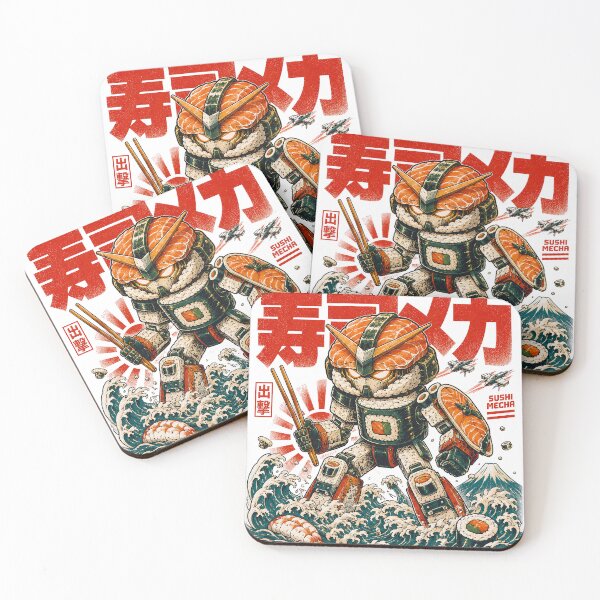 Item preview, Sushi Mecha Kaiju – Retro Japanese Robot Food Monster designed and sold by RedHDesign.