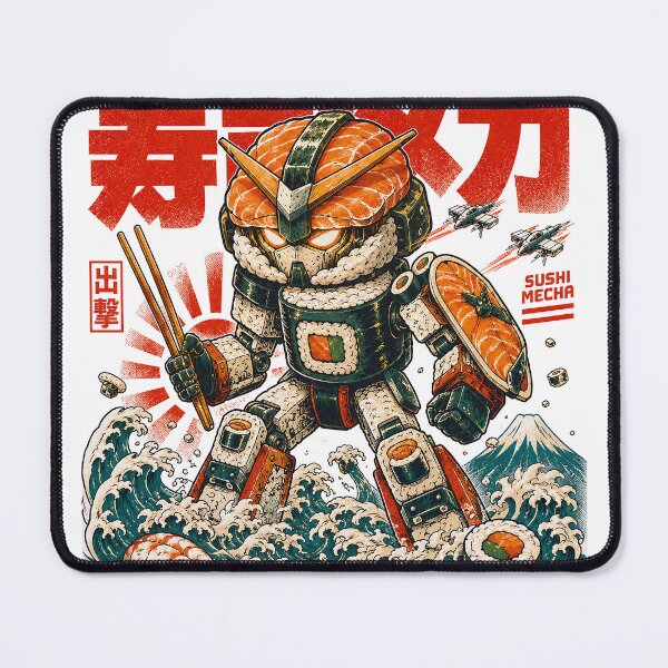 Item preview, Sushi Mecha Kaiju – Retro Japanese Robot Food Monster designed and sold by RedHDesign.