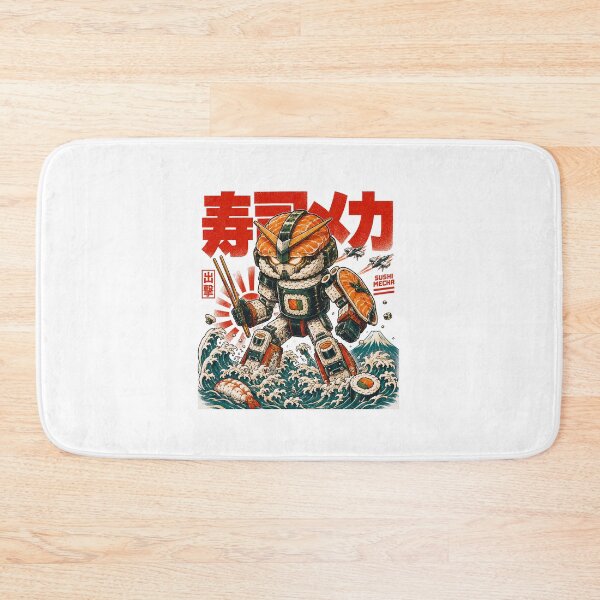 Item preview, Sushi Mecha Kaiju – Retro Japanese Robot Food Monster designed and sold by RedHDesign.