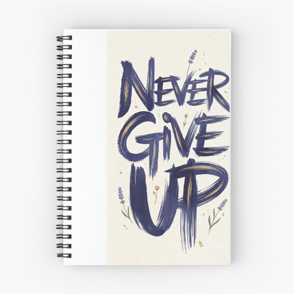 Item preview, Never Give Up Motivational Typography - Floral Quote Art PNG designed and sold by Arts121.