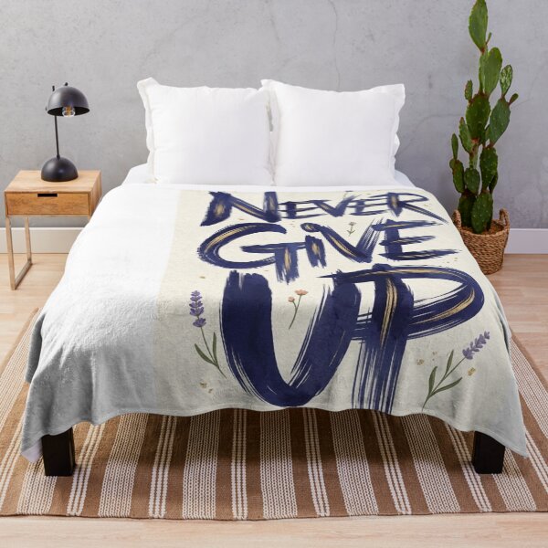 Item preview, Never Give Up Motivational Typography - Floral Quote Art PNG designed and sold by Arts121.