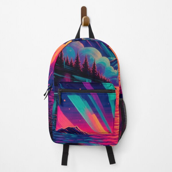 Item preview, Retro Synthwave Sunset Neon Mountain Lake Landscape designed and sold by Nexus Space.