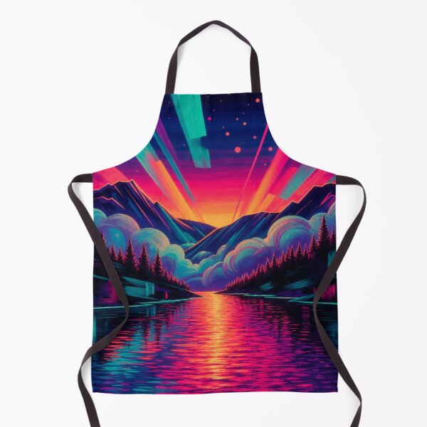 Item preview, Retro Synthwave Sunset Neon Mountain Lake Landscape designed and sold by Nexus Space.