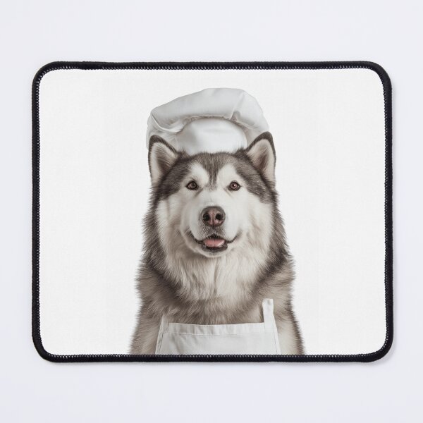 Item preview, Funny Alaskan Malamute Dog Chef Realistic Animal Cooking Humor Art designed and sold by LazyOwlStore.