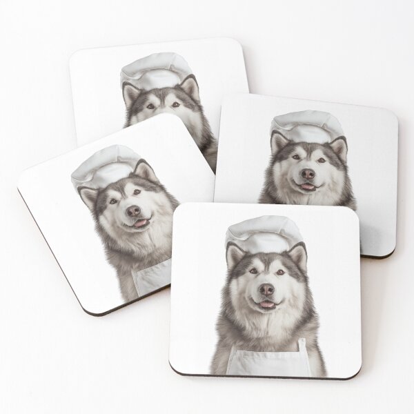 Item preview, Funny Alaskan Malamute Dog Chef Realistic Animal Cooking Humor Art designed and sold by LazyOwlStore.