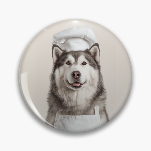 Item preview, Funny Alaskan Malamute Dog Chef Realistic Animal Cooking Humor Art designed and sold by LazyOwlStore.