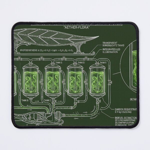 Item preview, Solar-Powered Algae Photobioreactor Engineering Diagram designed and sold by MintedMinds.