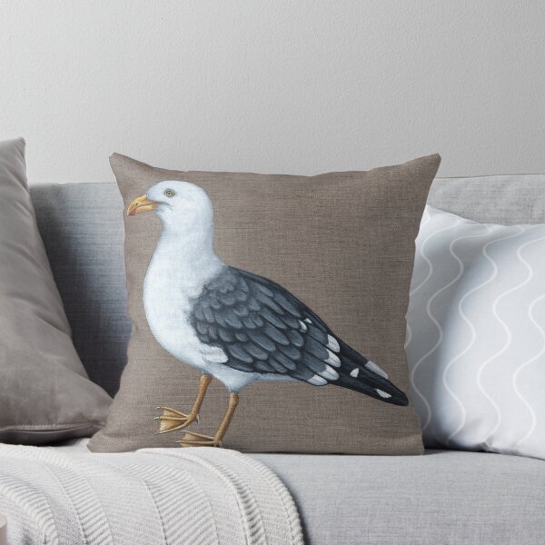 Item preview, Seagull with Linen Coloured Background designed and sold by WolfySilver.
