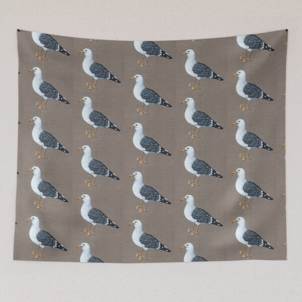 Item preview, Seagull with Linen Coloured Background designed and sold by WolfySilver.