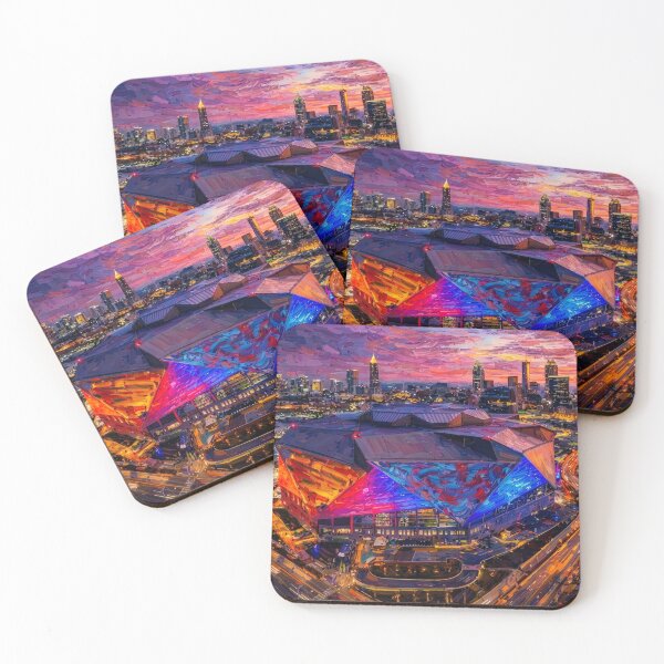 Item preview, Atlanta Cityscape and Stadium Painting designed and sold by Iceberg Comic Book Lounge.