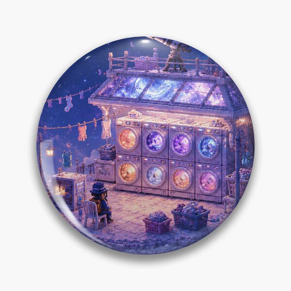 Item preview, Midnight Laundromat on a Lavender Moon designed and sold by pixelpopplanet.