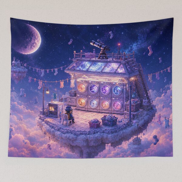 Item preview, Midnight Laundromat on a Lavender Moon designed and sold by pixelpopplanet.