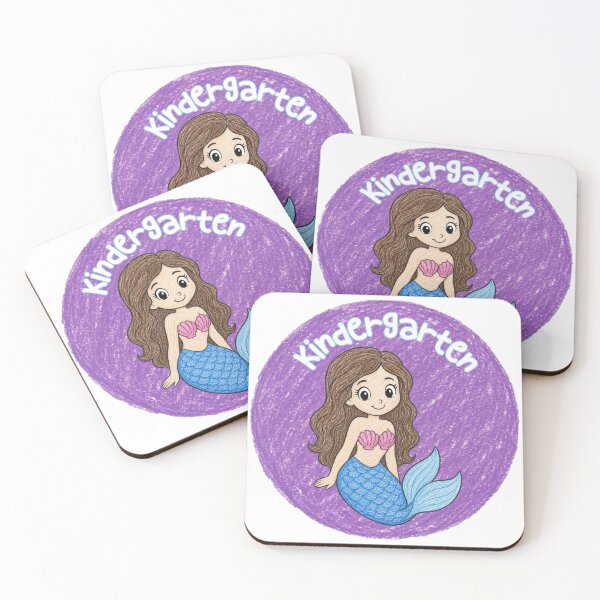 Item preview, Cute Brunette Mermaid Kindergarten Back to School | Crayon Style Mermaid Girl Teacher & Student Gift designed and sold by MaxMeadowsTees.