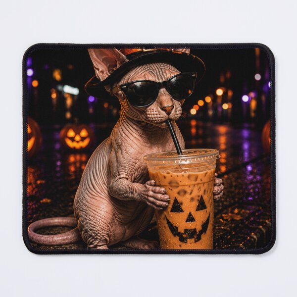 Item preview, Sphynx Cat Halloween Coffee Pumpkin Spooky Hairless Cat Fall designed and sold by Artbyrome.