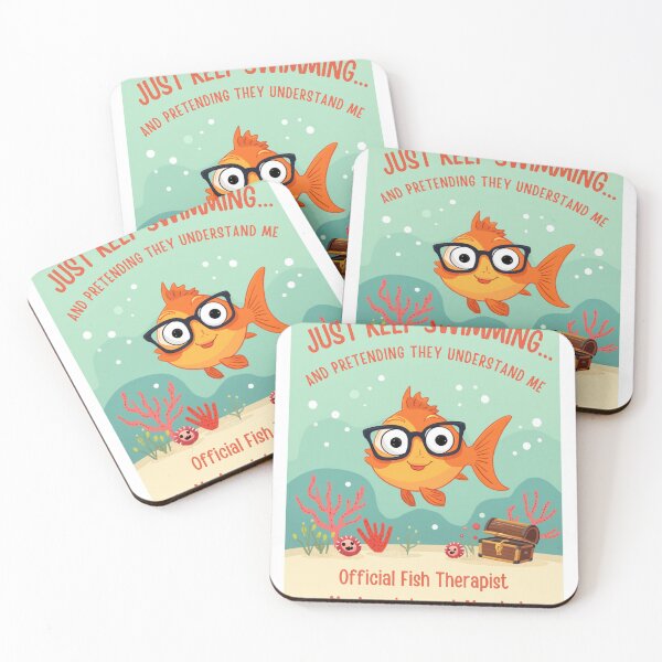 Item preview, Just Keep Swimming Funny Fish Therapist Aquarium Gift designed and sold by CrestlineDesign.
