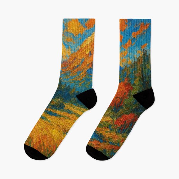 Item preview, Vibrant Sunlit Mountain Meadow Impasto Oil Painting designed and sold by Nexus Space.