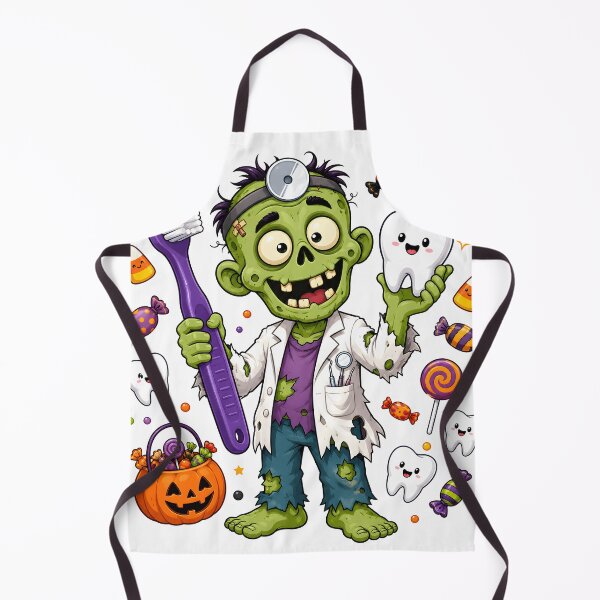 Item preview, Cute Zombie Dentist Halloween Cartoon With Tooth And Candy Design designed and sold by fay11982.