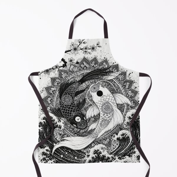 Item preview, Yin Yang Koi Fish Mandala Art Print | Black and White Japanese Koi Wall Art | Sacred Geometry Animal Illustration | Zen Boho Decor designed and sold by suryabumblee.