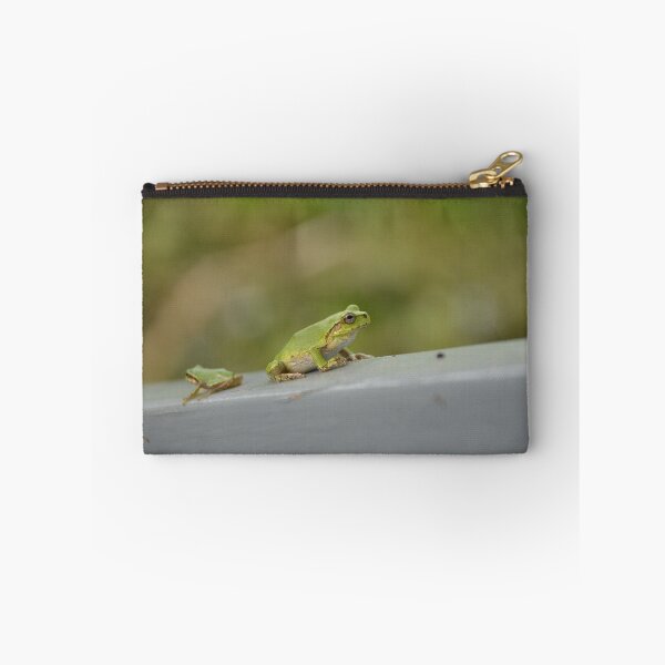 Item preview, Two Green Tree Frogs Resting on Ledge designed and sold by MiraNadaPrints.