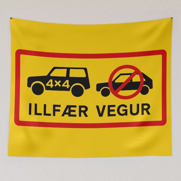Item preview, Difficult Road (Illfær Vegur) - Icelandic Road Sign designed and sold by Signs of Iceland.