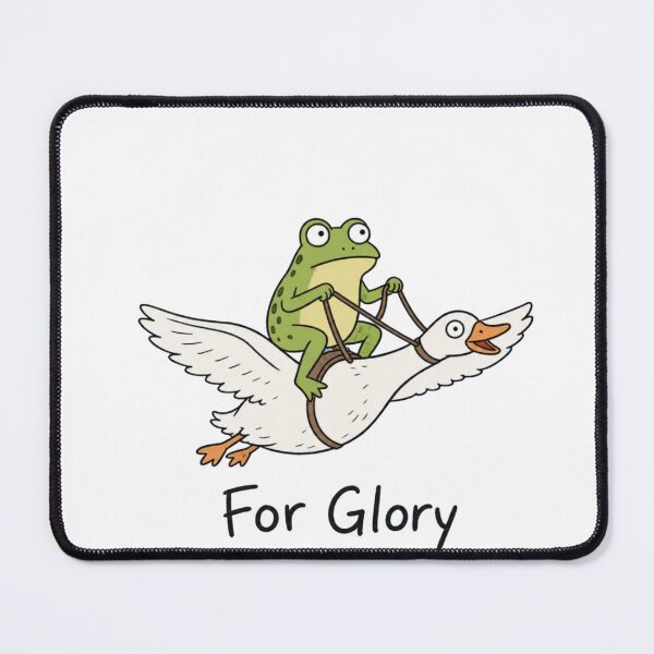 Item preview, Frog Riding Goose - For Glory | Funny Cottagecore Meme designed and sold by NeonSketch Lab.