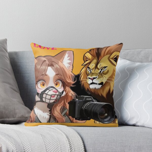 Item preview, Anime Cat Girl & Wild Lion - Digital Art Concept designed and sold by BLUESKY11a.
