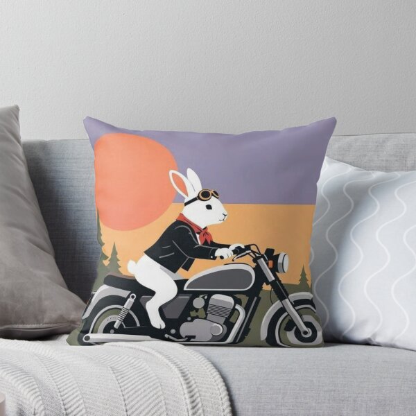 Item preview, Biker Rabbit – Whimsical Sunset Ride Art designed and sold by Dogandesighn.