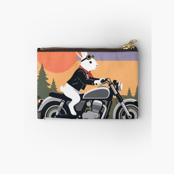 Item preview, Biker Rabbit – Whimsical Sunset Ride Art designed and sold by Dogandesighn.