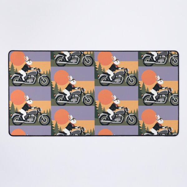 Item preview, Biker Rabbit – Whimsical Sunset Ride Art designed and sold by Dogandesighn.