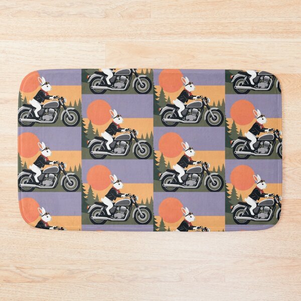 Item preview, Biker Rabbit – Whimsical Sunset Ride Art designed and sold by Dogandesighn.