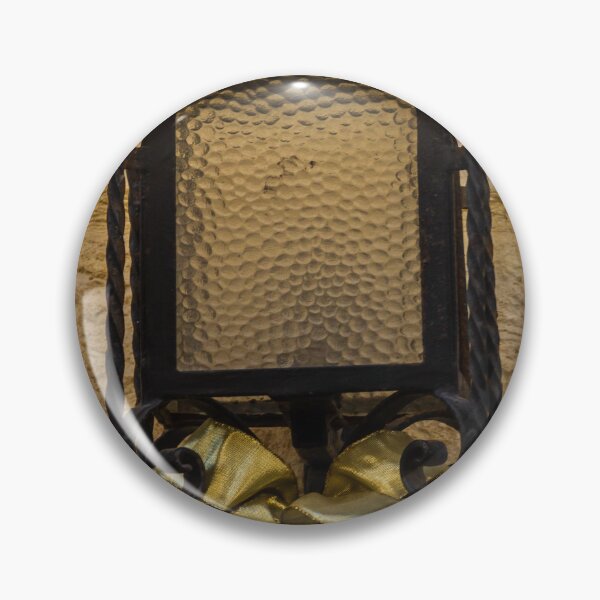 Item preview, Rustic Wrought Iron Lantern Decorated With Gold Bow And Red Ornament On Stone Wall designed and sold by Nmallia.