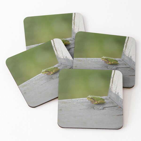 Item preview, Little Green Tree Frog on Wooden Sill designed and sold by MiraNadaPrints.