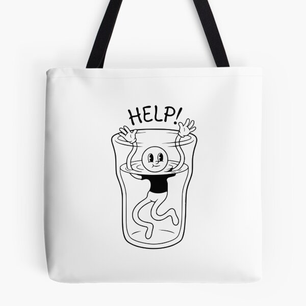 Item preview, Stick figure trapped in a glass saying help designed and sold by edwinblackwork.