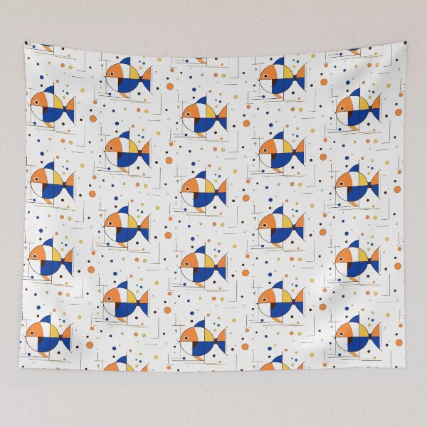Item preview, Fun Fish Geometric Abstract Art designed and sold by FarieArt.